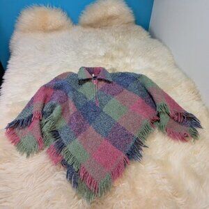 John Branigan Branigan Weavers Multicolor Poncho Sweater Size Large